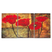 Poppies on Spice Triptych Wall Art