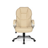 Chefsessel h&ouml;henverstellbar "Matera" in Beige / Schwarz / Aluminium lackiert