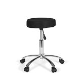 Arbeitshocker h&ouml;henverstellbar "Leon" in Schwarz / Chrom