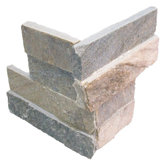 Quartzite 6" x 6" x 6" Natural Ledge Stone Corner in Golden Honey