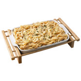 Bamboo and Stoneware Grand Buffet 13" x 9" Lasagna/Roaster Bakeware Dish