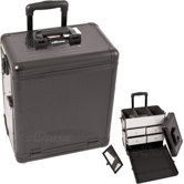 Crocodile Pattern Interchangeable Professional Rolling Makeup Train Case