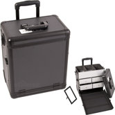 Dot Pattern Interchangeable Professional Rolling Makeup Train Case