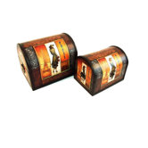 Decorative Jewelry Box with Travelling Lady Design (Set of 2)