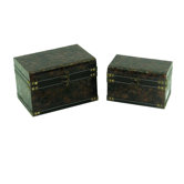 Leather Jewelry Box with Anaconda Design (Set of 2)