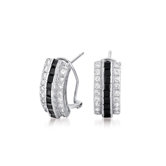 Cubic Zirconia Three Row Earrings