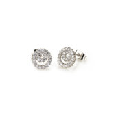 Double Circle Swirl Cubic Zirconia Earrings