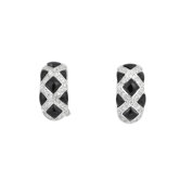 Cubic Zirconia and Clip/ Post Rhodium Plated Earring