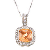 Square Cubic Zirconia Diamond Pendant