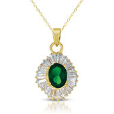Baguette Oval Cubic Zirconia Pendant