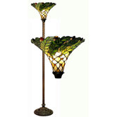 Green Leaf Torchiere Lamp