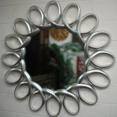Ferris Round Contemporary Framed Mirror