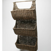 Baskets Seagrass Three-Part Wall Basket