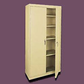 Valueline Tall Mobile Storage Cabinet with Four Fixed Shelves