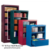 72" H Four Shelf Bookcase with File Drawer