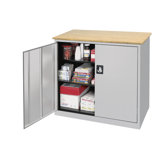 Elite Series Large Capacity Counter Height Cabinet with Woodgrain Top