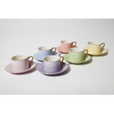 Solid Color 7 oz. Cup and Saucer (Set of 6)