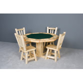 Log Poker Table with Reversible Top