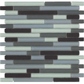 Color Blends Joven Neblina Random Matte Glass Mosaic in Multi
