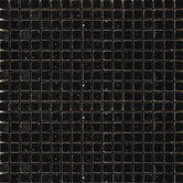 5/8" x 5/8" Polished Granite Mosaic in Black Galaxy