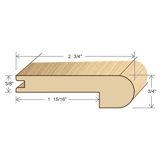 78" Solid Hardwood Unfinished Kempas Stair Nose for 3/8" Floors