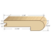78" Solid Hardwood Unfinished Birch Red Stair Nose for 9/16" Floors