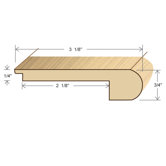 78" Solid Hardwood Unfinished Santos Mahogany Stair Nose for 1/4" Floors