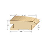 78" Solid Hardwood Unfinished Walnut Reducer Bilevel for 3/4" Floors