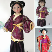 Clothes Pattern Doll Hanfu Chinese Dress and Japanese Kimono