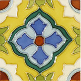Mission 6" x 6" Hand-Painted Ceramic Decorative Tile in Laguna