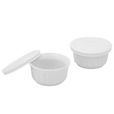 French White Ramekins with Lids (2 Pack)