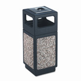 Canmeleon Ash/Trash Square Receptacle, 15 Gal