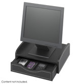 Leather Look Monitor Stand in Black