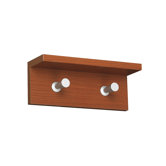 Contempo 2 Hook Wood Wall Rack