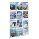 Reveal Clear Literature Displays, 12 Compartments, 49" High