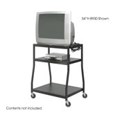 Three-Shelf Wide Base AV Cart in Black