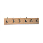 6 Hook Wood Coat Rack