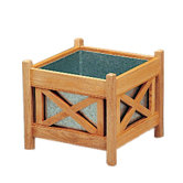 Teak Drachmann Square Flower Box Planter