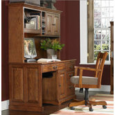 Seville Square Large Computer Desk with Hutch and Optional Chair