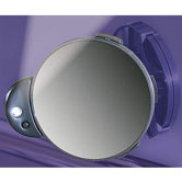 Lighted Spot Mirror with Adjustable Mounting Plate in Black