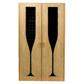 700 Champagne Oak Wine Cooler Cabinet