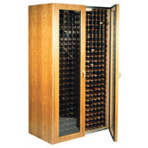 700 Oak Wine Cooler Cabinet with Glass Doors