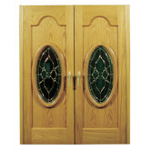 Napoleon 2 Door Oak Wine Cooler with Beveled Oval Windows