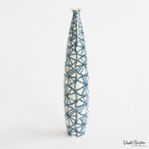 Blue Wheels Tall Skinny Vase
