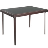 Wood Folding Table with Vinyl Inset in Black and Mahogany
