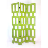 Abertson 3 Panel Room Divider in Distressed Green