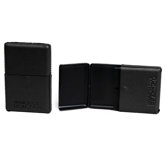 "Trading Cards" Leather Business Card Case in Black