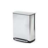 Rectangular Step Trash Can in Brushed Stainless Steel