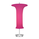 Lightweights 31" Two Light Table Lamp with Fuschia Spandex Shade in Satin Aluminum