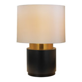 Tondo Basso Four Light Table Lamp in Natural Brass and Black
